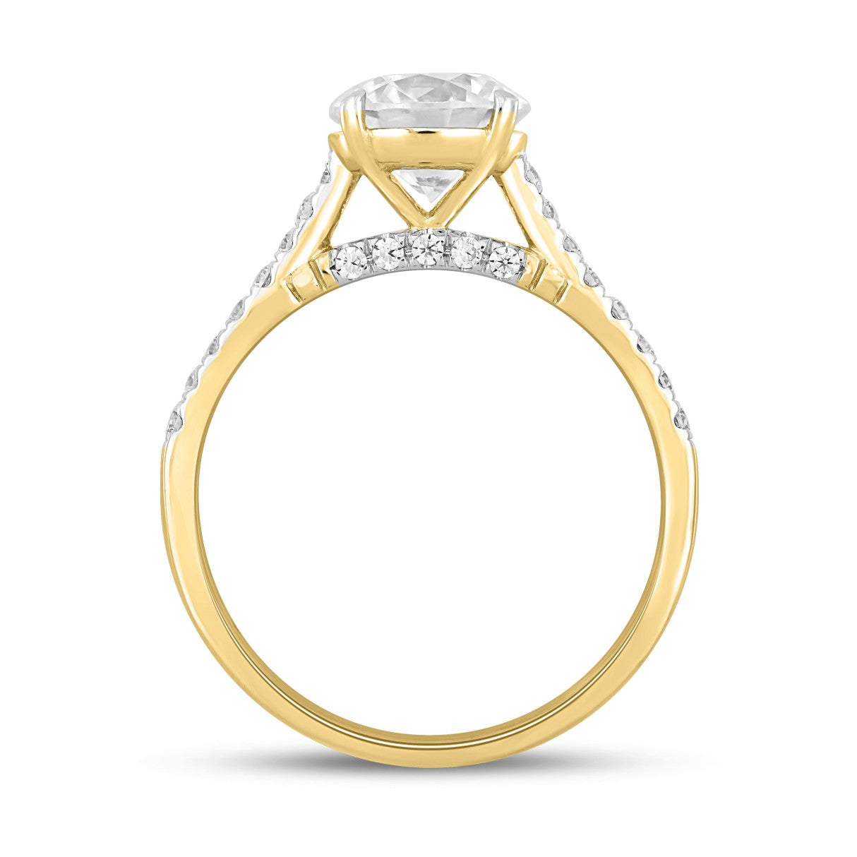 LADIES RING 1 3/4CT ROUND DIAMOND 14K YELLOW GOLD (CENTER STONE ROUND DIAMOND 1 1/2CT )