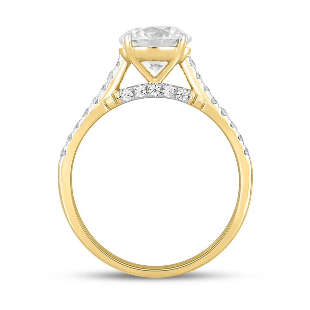 LADIES RING 1 3/4CT ROUND DIAMOND 14K YELLOW GOLD (CENTER STONE ROUND DIAMOND 1 1/2CT )