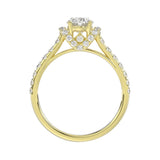 LADIES RING 1 1/2CT ROUND/OVAL DIAMOND 14K YELLOW GOLD (CENTER STONE OVAL DIAMOND 1CT)