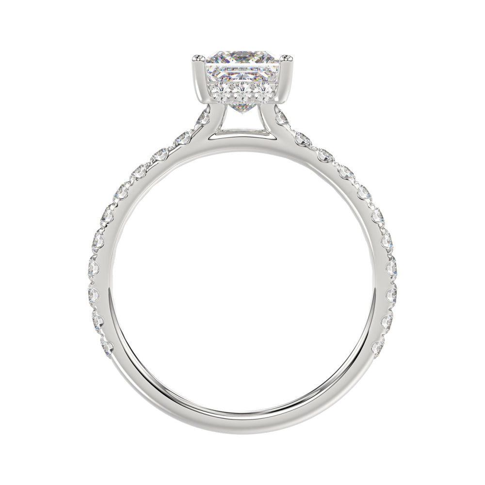14K WHITE GOLD 1 3/4CT ROUND/PRINCESS DIAMOND LADIES BRIDAL SET (CENTER STONE PRINCESS DIAMOND 1CT)