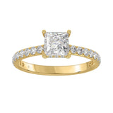 LADIES RING 1 1/2CT ROUND/PRINCESS DIAMOND 14K YELLOW GOLD (CENTER STONE PRINCESS DIAMOND 1CT)