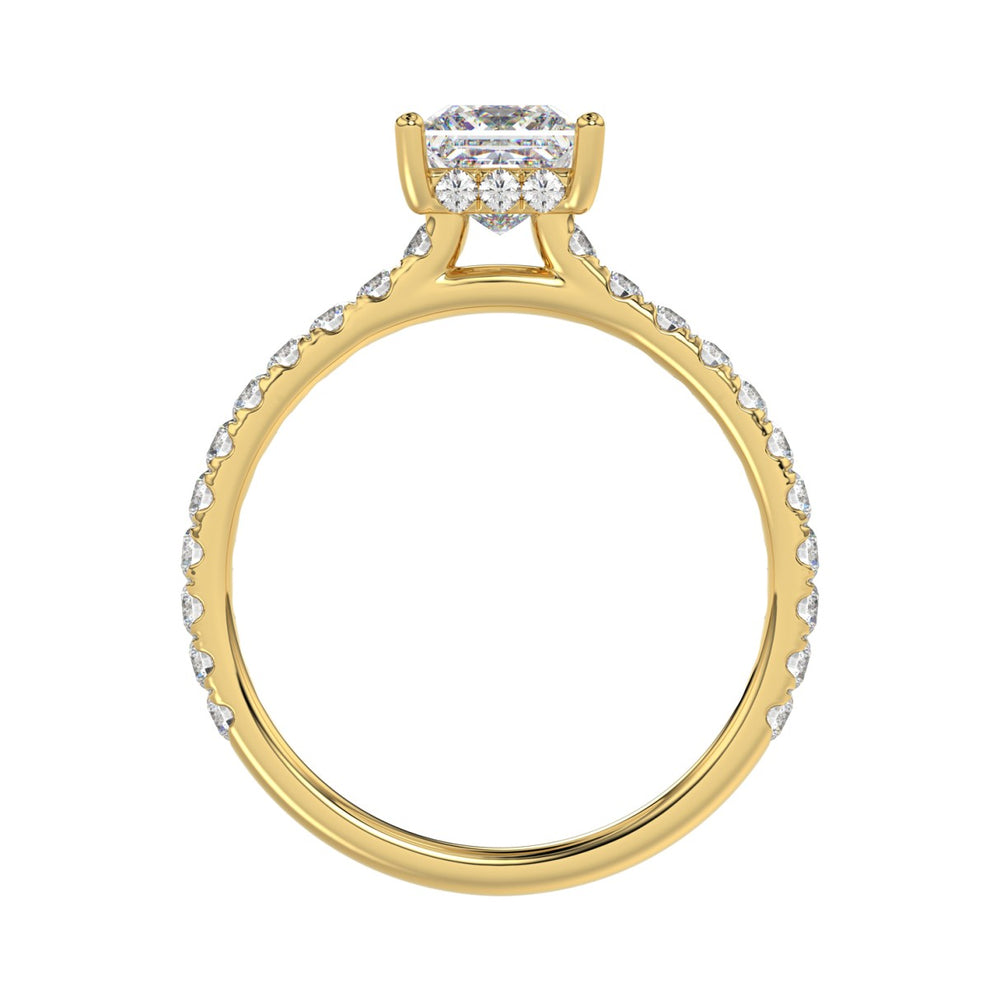 LADIES RING 1 1/2CT ROUND/PRINCESS DIAMOND 14K YELLOW GOLD (CENTER STONE PRINCESS DIAMOND 1CT)