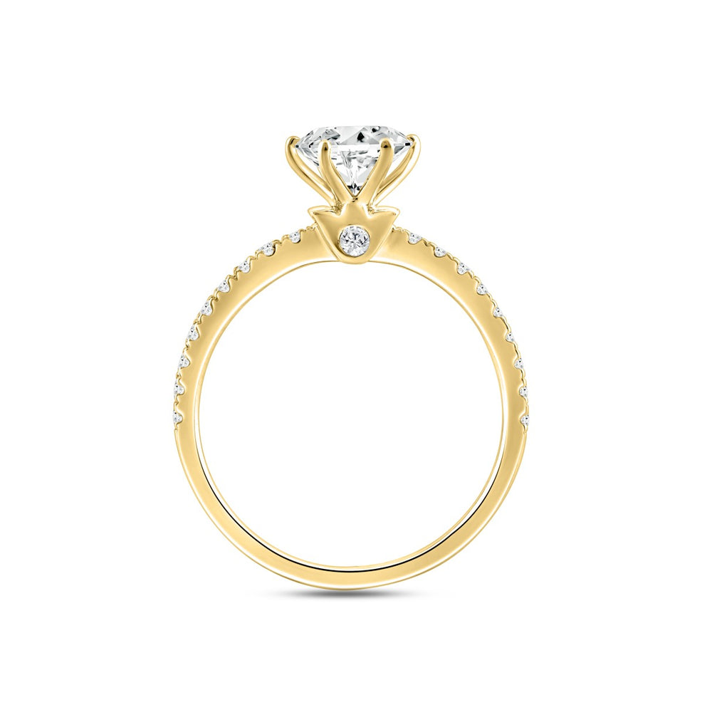 LADIES RING 1 1/3CT ROUND DIAMOND 14K YELLOW GOLD (CENTER STONE ROUND DIAMOND 1CT)