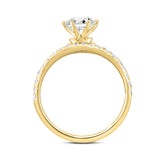 LADIES BRIDAL SET 1 1/2CT ROUND DIAMOND 14K YELLOW GOLD (CENTER STONE ROUND DIAMOND 1CT)