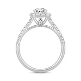 LADIES RING 1 1/2CT ROUND/OVAL DIAMOND 14K WHITE GOLD (CENTER STONE OVAL DIAMOND 1CT)