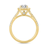 LADIES RING 1 1/2CT ROUND/OVAL DIAMOND 14K YELLOW GOLD (CENTER STONE OVAL DIAMOND 1CT)