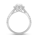 14K WHITE GOLD 1 3/4CT ROUND/PEAR DIAMOND LADIES RING (CENTER STONE PEAR DIAMOND 1.00CT)