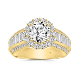 LADIES RING 3 3/4CT ROUND/BAGUETTE DIAMOND 14K YELLOW GOLD (CENTER STONE ROUND DIAMOND 1 1/2CT )