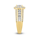 LADIES RING 3 3/4CT ROUND/BAGUETTE DIAMOND 14K YELLOW GOLD (CENTER STONE ROUND DIAMOND 1 1/2CT )