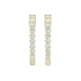 LADIES HOOP EARRINGS 2CT ROUND DIAMOND 14K YELLOW GOLD