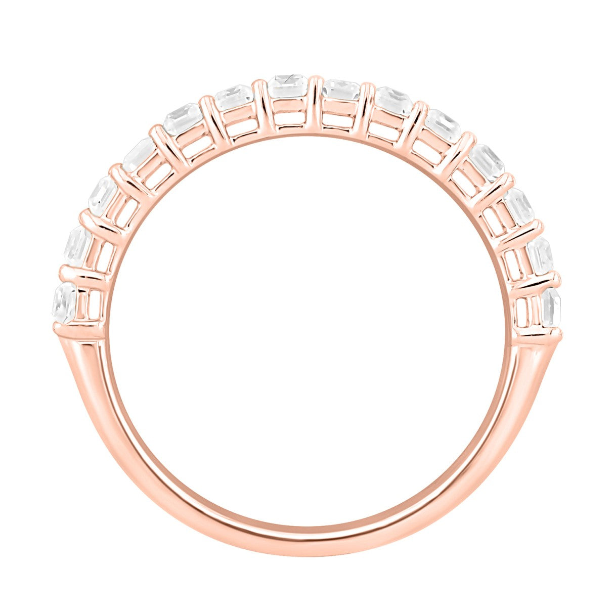 LADIES BAND 1 1/2CT EMERALD DIAMOND 14K ROSE GOLD