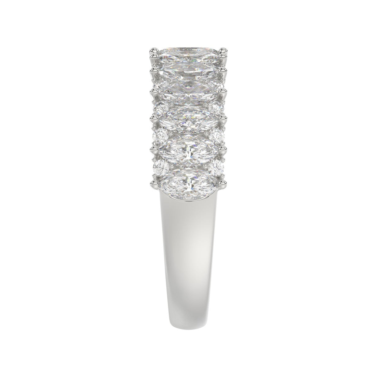 14K WHITE GOLD 1 1/2CT ROUND/MARQUISE DIAMOND LADIES BAND