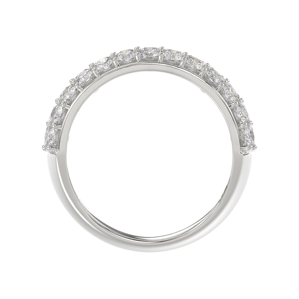 14K WHITE GOLD 2 1/2CT ROUND/EMERALD DIAMOND LADIES BAND