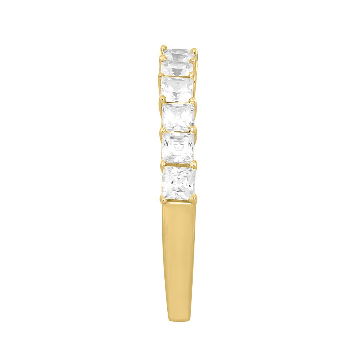 LADIES BAND 1CT PRINCESS DIAMOND 14K YELLOW GOLD