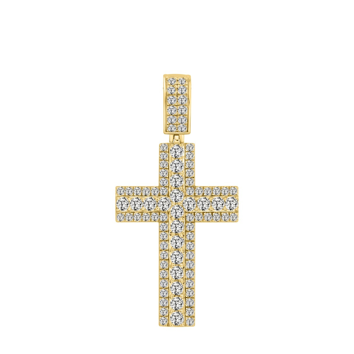 MEN'S CHARM PENDANT 4CT ROUND DIAMOND 14K YELLOW GOLD