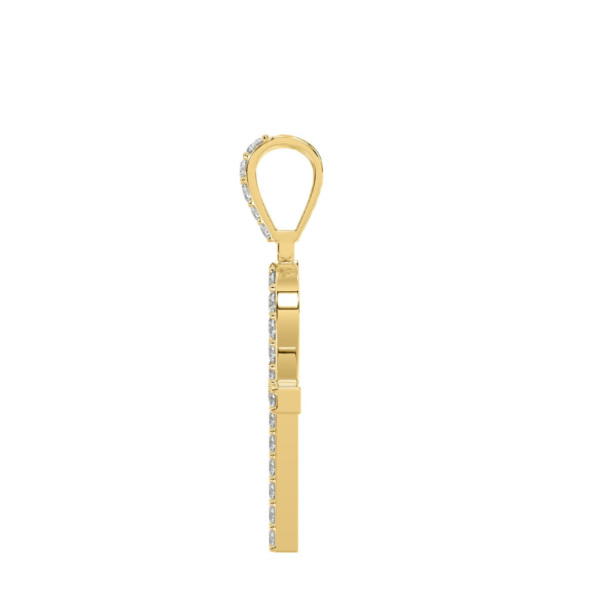 MEN'S CHARM PENDANT 2 1/2CT ROUND DIAMOND 14K YELLOW GOLD