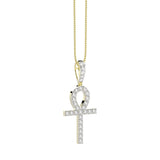 MEN'S CHARM PENDANT 2 1/2CT ROUND DIAMOND 14K YELLOW GOLD