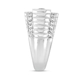 MEN'S RING 3CT ROUND/PRINCESS DIAMOND 14K WHITE GOLD