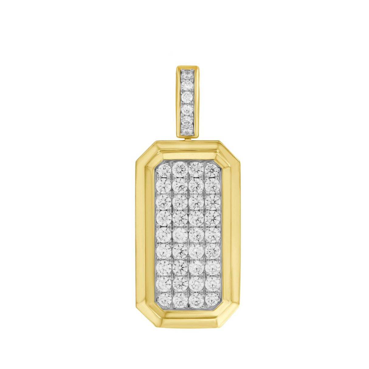 14K YELLOW GOLD 4CT ROUND DIAMOND MEN'S PENDANT