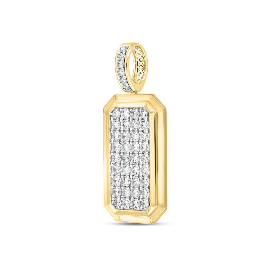 14K YELLOW GOLD 4CT ROUND DIAMOND MEN'S PENDANT