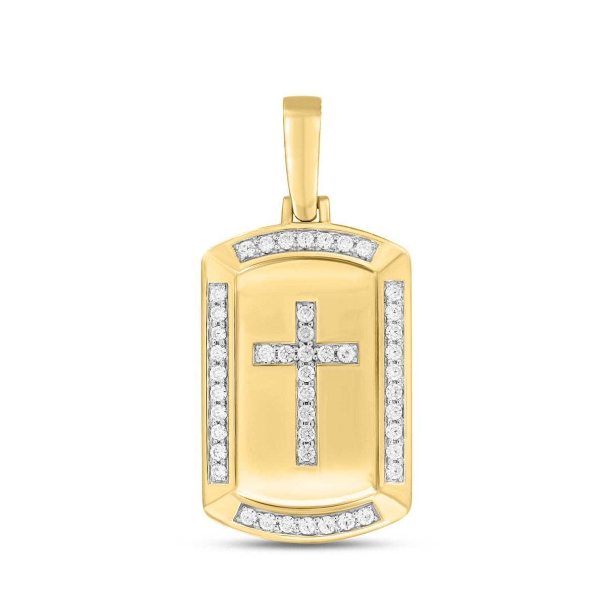 14K YELLOW GOLD 1CT ROUND DIAMOND MEN'S PENDANT
