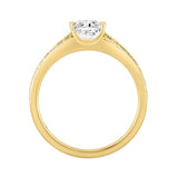 MEN'S RING 2CT ROUND/EMERALD DIAMOND 14K YELLOW GOLD (CENTER STONE EMERALD DIAMOND 1 1/2CT )