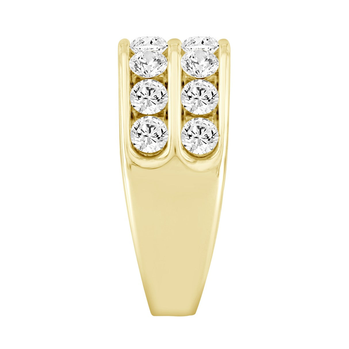 MEN'S RING 2 3/4CT ROUND DIAMOND 14K YELLOW GOLD
