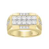 MEN'S RING 1 3/4CT ROUND DIAMOND 14K YELLOW GOLD