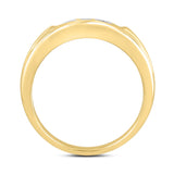 MEN'S RING 2CT ROUND DIAMOND 14K YELLOW GOLD