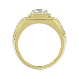 MEN'S RING 3CT ROUND DIAMOND 14K YELLOW GOLD (CENTER STONE ROUND DIAMOND 2CT )