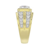 MEN'S RING 3CT ROUND DIAMOND 14K YELLOW GOLD (CENTER STONE ROUND DIAMOND 2CT )