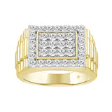 MEN'S RING 1 1/2CT ROUND DIAMOND 14K YELLOW GOLD