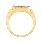 MEN'S RING 1CT ROUND DIAMOND 14K YELLOW GOLD