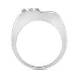 MEN'S RING 3/4CT ROUND DIAMOND 14K WHITE GOLD