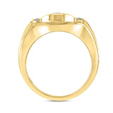 MEN'S RING 1CT ROUND DIAMOND 14K YELLOW GOLD