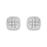 14K WHITE GOLD 3 /4CT ROUND DIAMOND MEN'S EARRINGS 