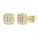 14K YELLOW GOLD 3 /4CT ROUND DIAMOND MEN'S EARRINGS 