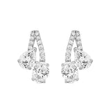 14K WHITE GOLD 2 1/2CT ROUND/OVAL/PEAR DIAMOND LADIES EARRINGS 