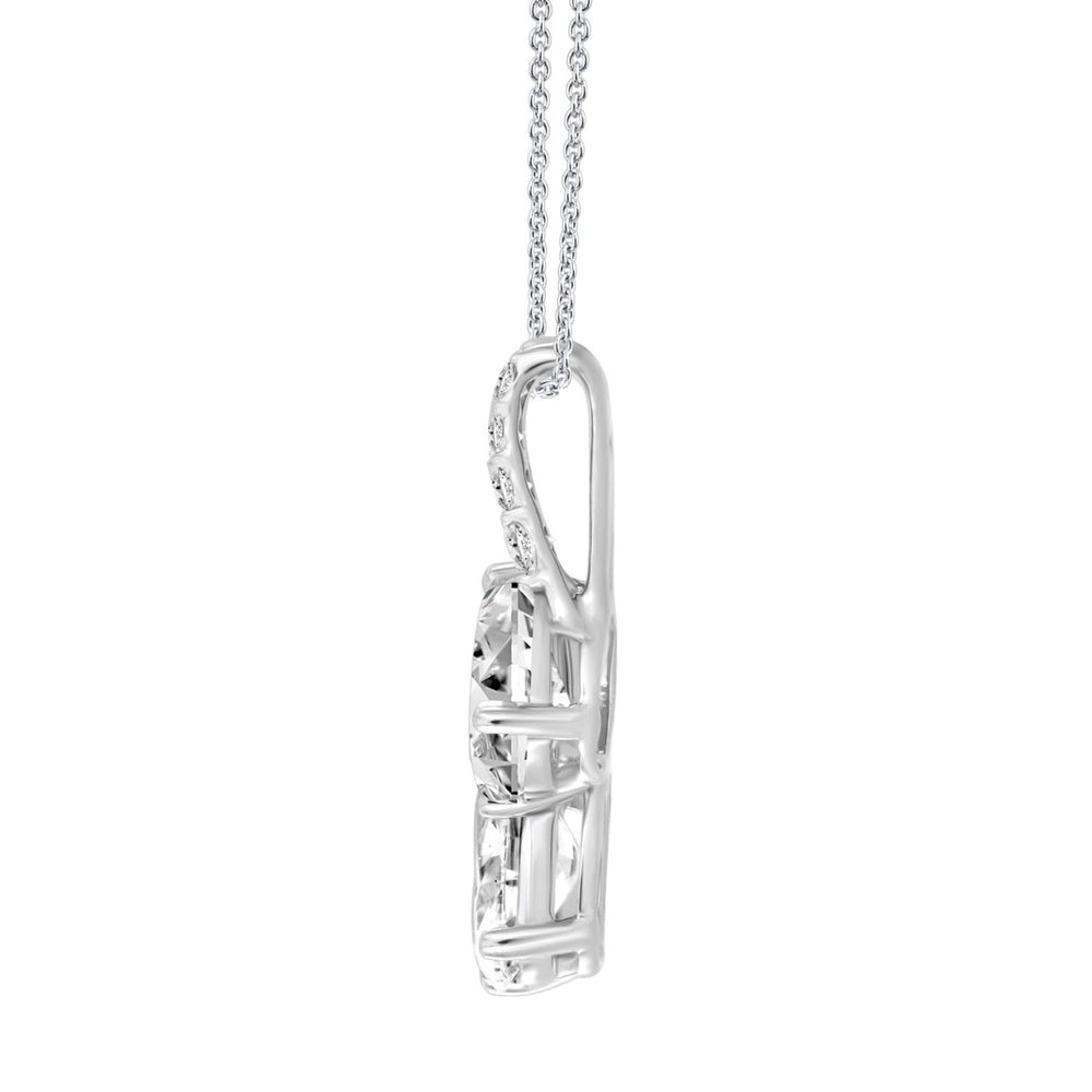 14K WHITE GOLD 2CT ROUND/OVAL/PEAR DIAMOND LADIES PENDANT WITH CHAIN