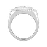 MEN'S RING 1 1/2CT ROUND DIAMOND 14K WHITE GOLD