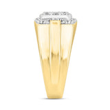 MEN'S RING 1 1/2CT ROUND DIAMOND 14K YELLOW GOLD