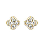 14K YELLOW GOLD 1 1/2CT ROUND DIAMOND Men's EARRINGS 