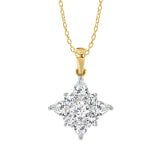 14K YELLOW GOLD 1CT ROUND/PEAR DIAMOND LADIES PENDANT WITH CHAIN