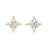 14K YELLOW GOLD 1CT ROUND/PEAR DIAMOND LADIES EARRINGS 