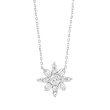 LADIES PENDANT 1 1/2CT ROUND/EMERALD DIAMOND 14K WHITE GOLD WITH CHAIN