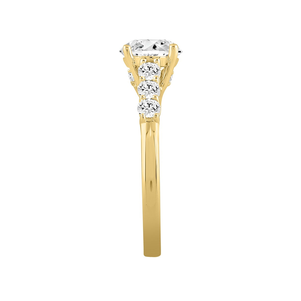14K YELLOW GOLD 2CT ROUND DIAMOND LADIES RING (CENTER STONE ROUND DIAMOND 1 1/2CT )