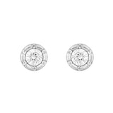 14K WHITE GOLD 3/4CT ROUND DIAMOND LADIES EARRINGS 
