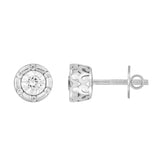 14K WHITE GOLD 3/4CT ROUND DIAMOND LADIES EARRINGS 