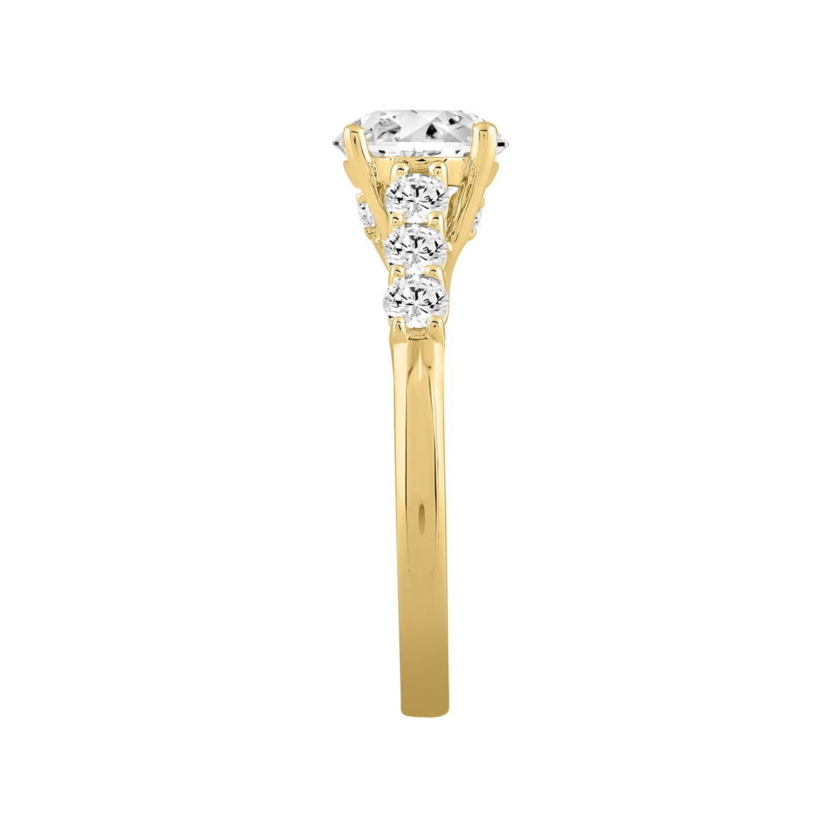 14K YELLOW GOLD 2 3/8CT ROUND DIAMOND LADIES RING (CENTER STONE ROUND DIAMOND 2CT )