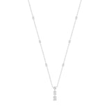 LADIES NECKLACE 4 1/4CT ROUND/EMERALD DIAMOND 14K WHITE GOLD
